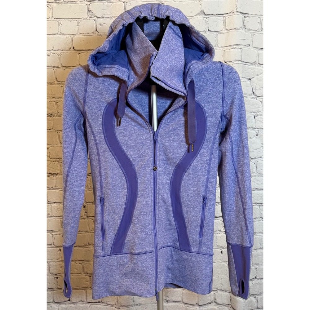 Lululemon Scuba Hoodie Full Zip Jacket Heathered Purple Lavender Size 4